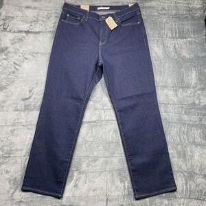 Levi's Women's High-Rise Slim Straight 724 Jeans Hypersoft Denim Indigo Size 16W